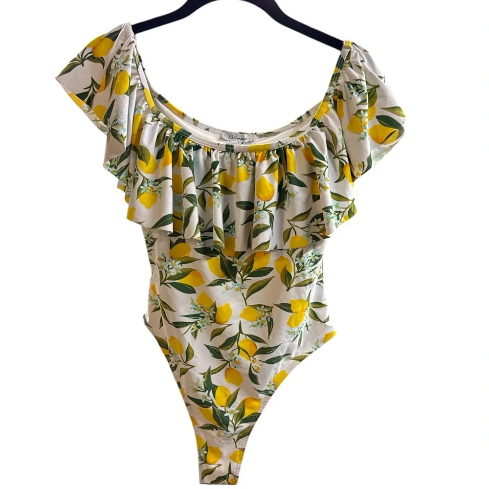 Revamped Lemon 🍋 Leaf  One Piece Swimsuit - Picture 2 of 5